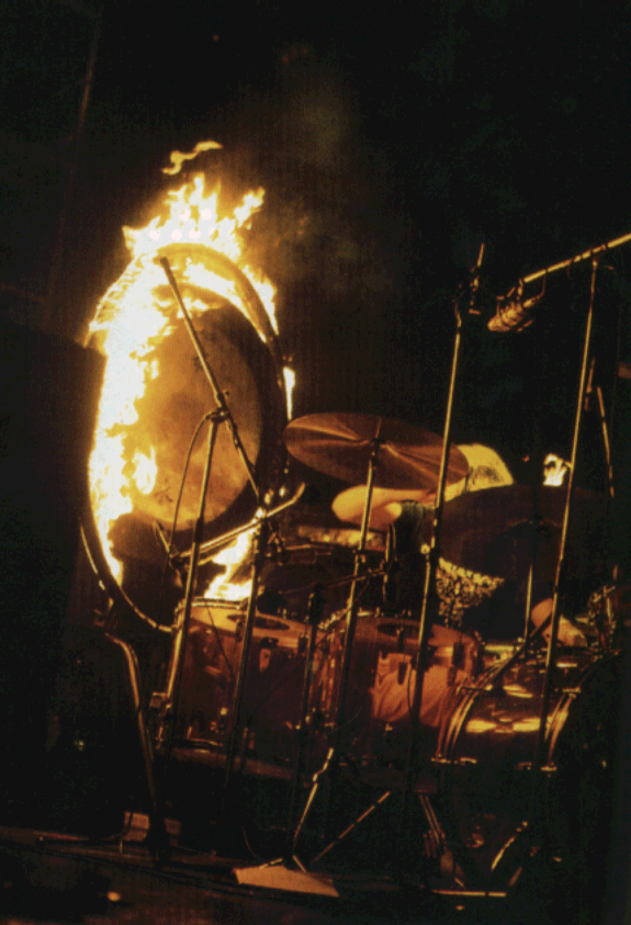 John Bonham set fire to gong live